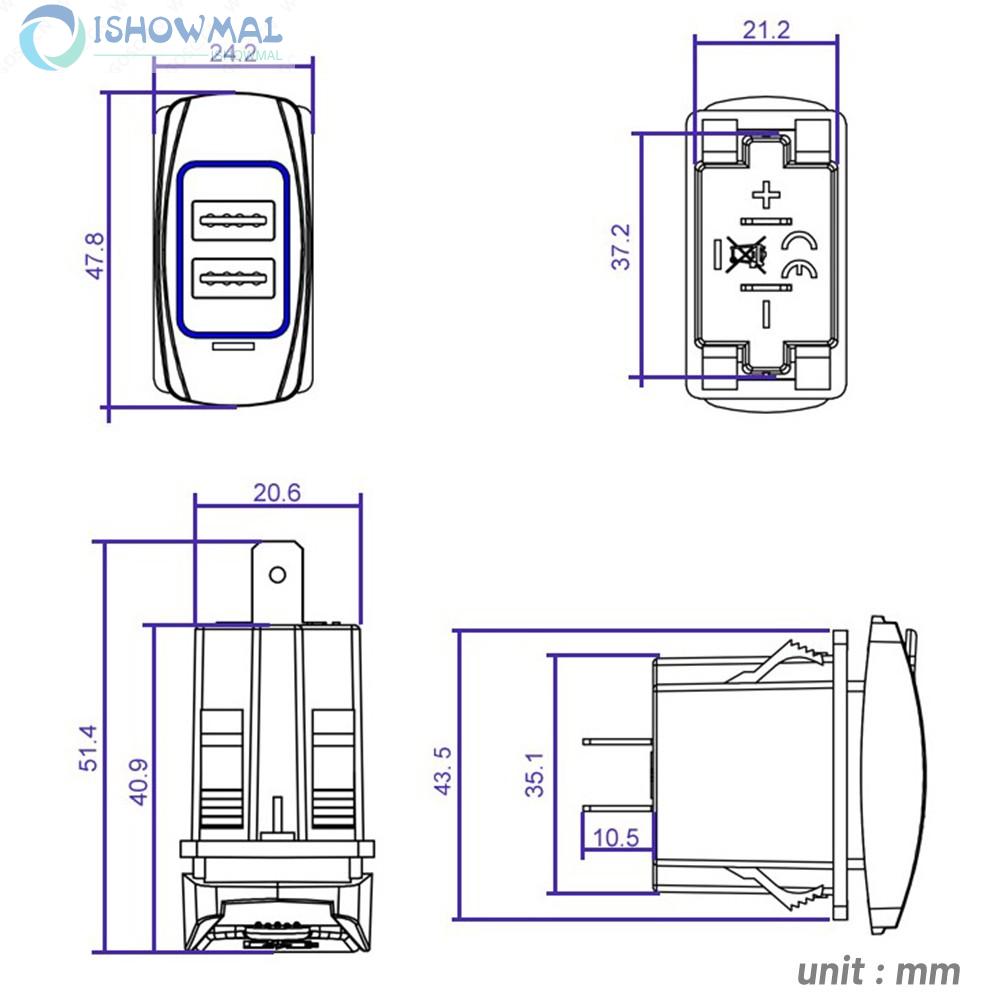 Tẩu Sạc 12v / 24v 4.8a Cao Cấp Cho Xe Ô Tô