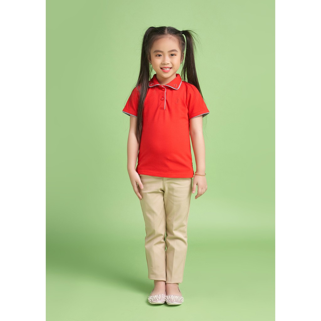 Quần kaki dài bé gái kem QDG005 - JADINY