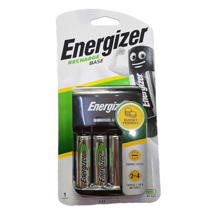 Bộ sạc pin Energizer Base AA, AAA kèm 4 pin sạc AA 1300 mAh