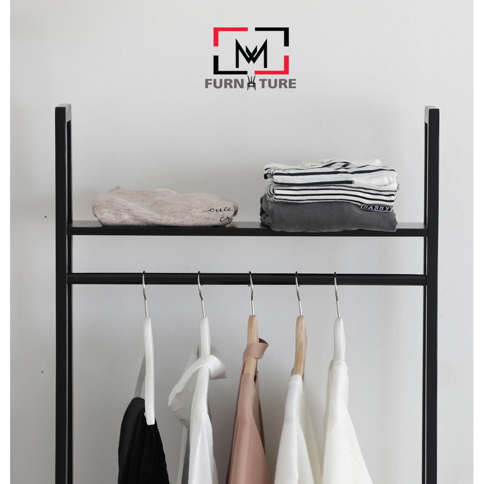 Giá treo quần áo hình thang hàn quốc màu đen thương hiệu MW FURNITURE - Nội thất căn hộ