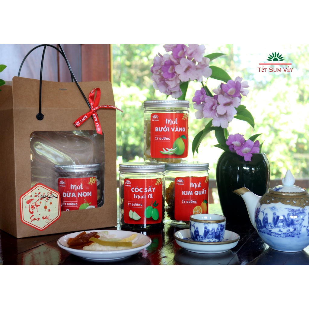 Combo 4 hũ mứt tết ít ngọt và ngon làm quà tặng | BigBuy360 - bigbuy360.vn