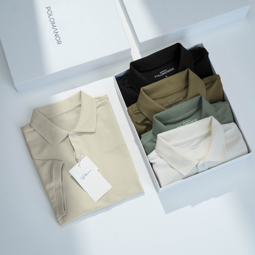 Áo Polo nam có cổ BASIC-POLOMANOR vải cá sấu cotton CMC, nam tính, chỉn chu, sang trọng