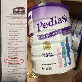 Sữa Pediasure nắp tím 900gr