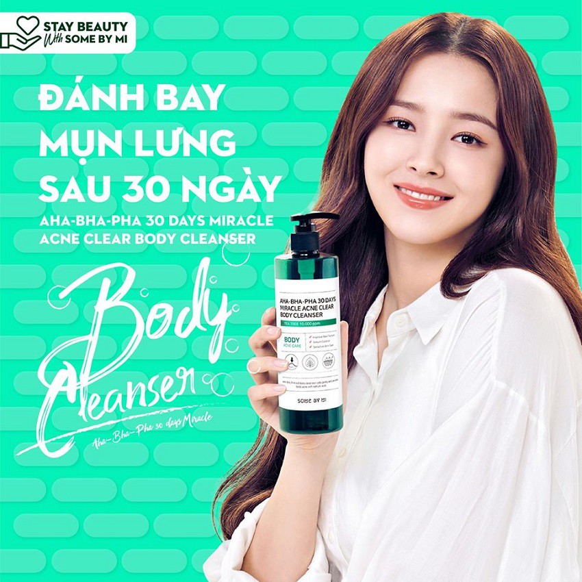 Sữa tắm sạch mụn lưng Some By Mi AHA-BHA-PHA 30 Days Miracle Acne Clear Body Cleanser 400ml Auth Hàn Quốc