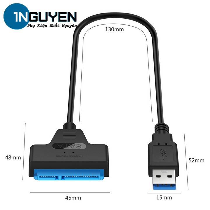 Dây Cáp Chuyển Đổi SATA 3 USB 3.0 Sang SATA hỗ trợ 2.5 inch SSD HDD SATA 22 pin / USB to SATA