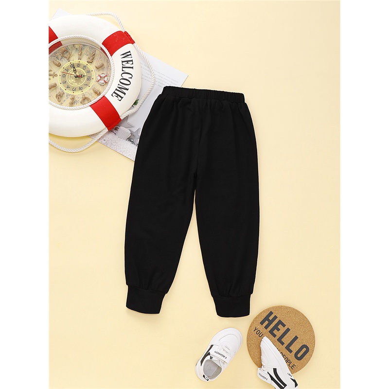 Quần thể thao Mikrdoo màu đen thời trang mùa thu cho trẻ nhỏ