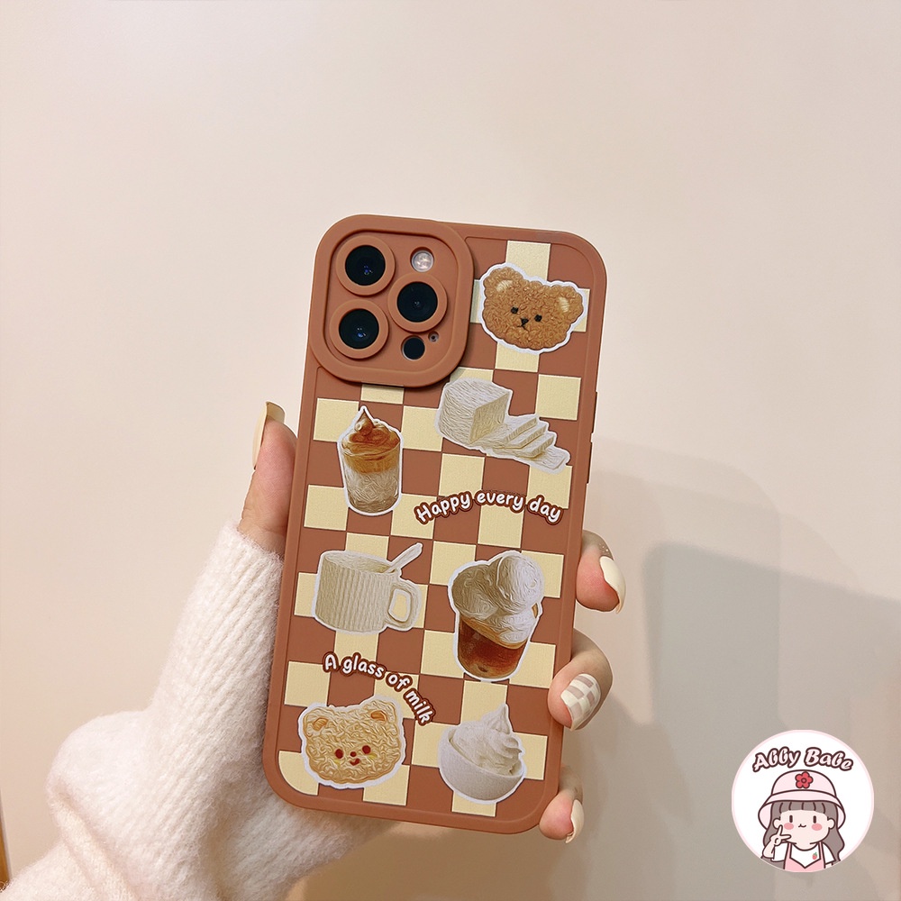 Ốp Điện Thoại TPU Mềm Mỏng Chống Sốc In Hình Gấu Nâu/Trà Sữa Dễ Thương Cho IP 13 12 11 Pro Max XR 8 7 Plus