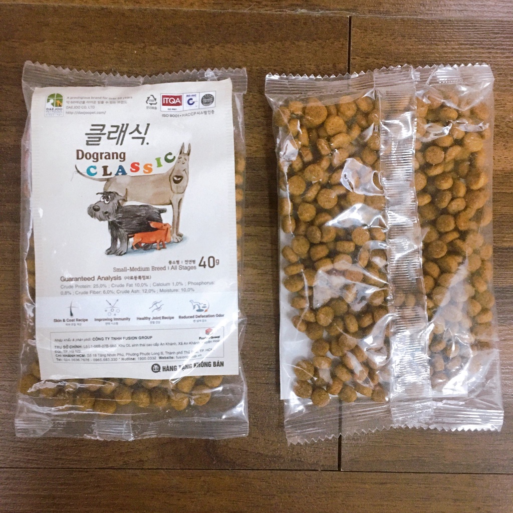 Hạt khô thức ăn cho chó, mèo gói nhỏ 20-50g, 1 gói