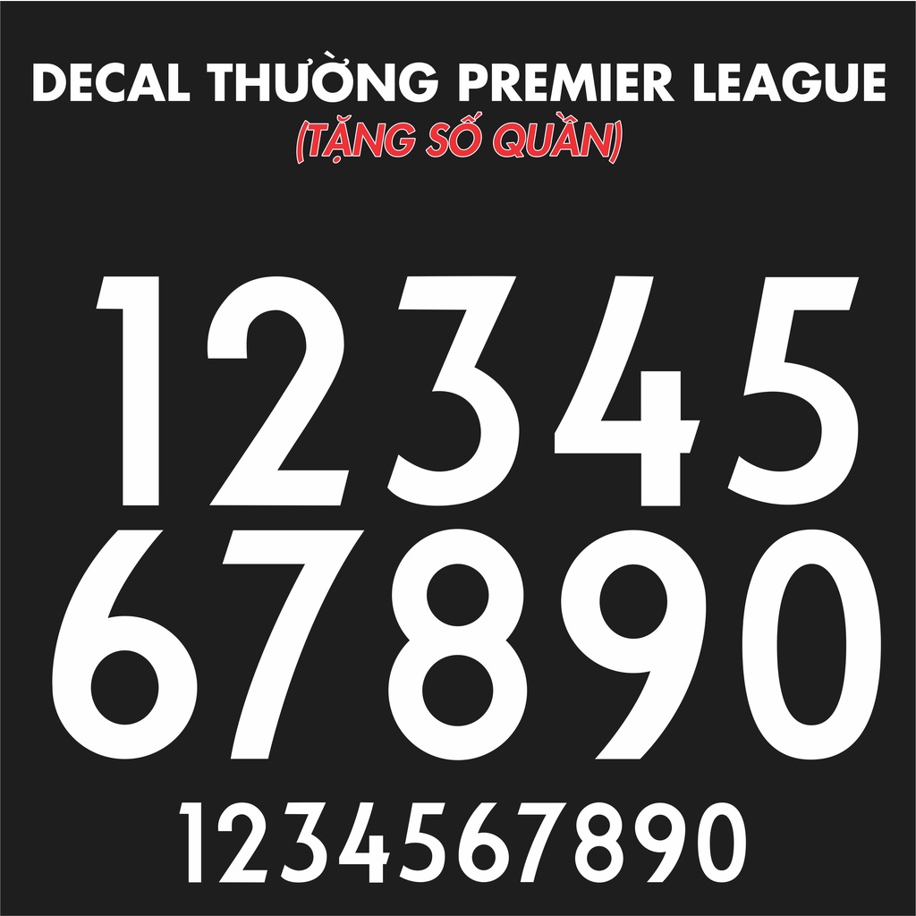 Decal in áo bóng đá  - Cắt Tên Số in ép áo đá banh theo yêu cầu