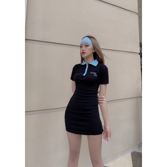 ĐẦM POLO BODY PHỐI CỔ XANH MIX DRESS ( TẶNG BĂNG ĐÔ ) | BigBuy360 - bigbuy360.vn