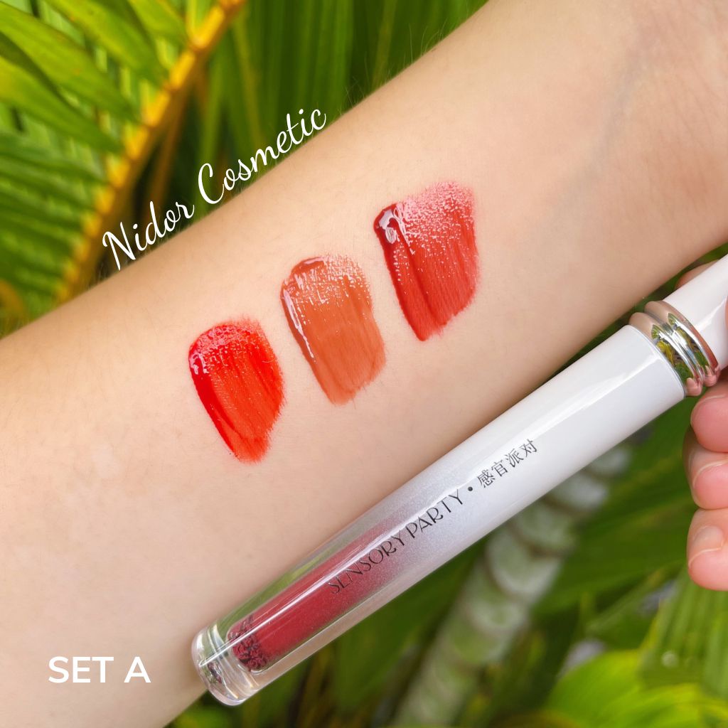 Set 3 Son Kem Siêu Lì Mịn SENSORY PARTY Nội Địa Trung