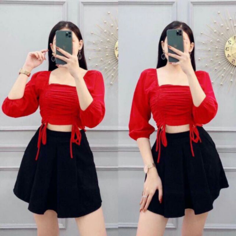 Áo Croptop Kiểu Rút Dây Xinh Xắn Tuyết's House