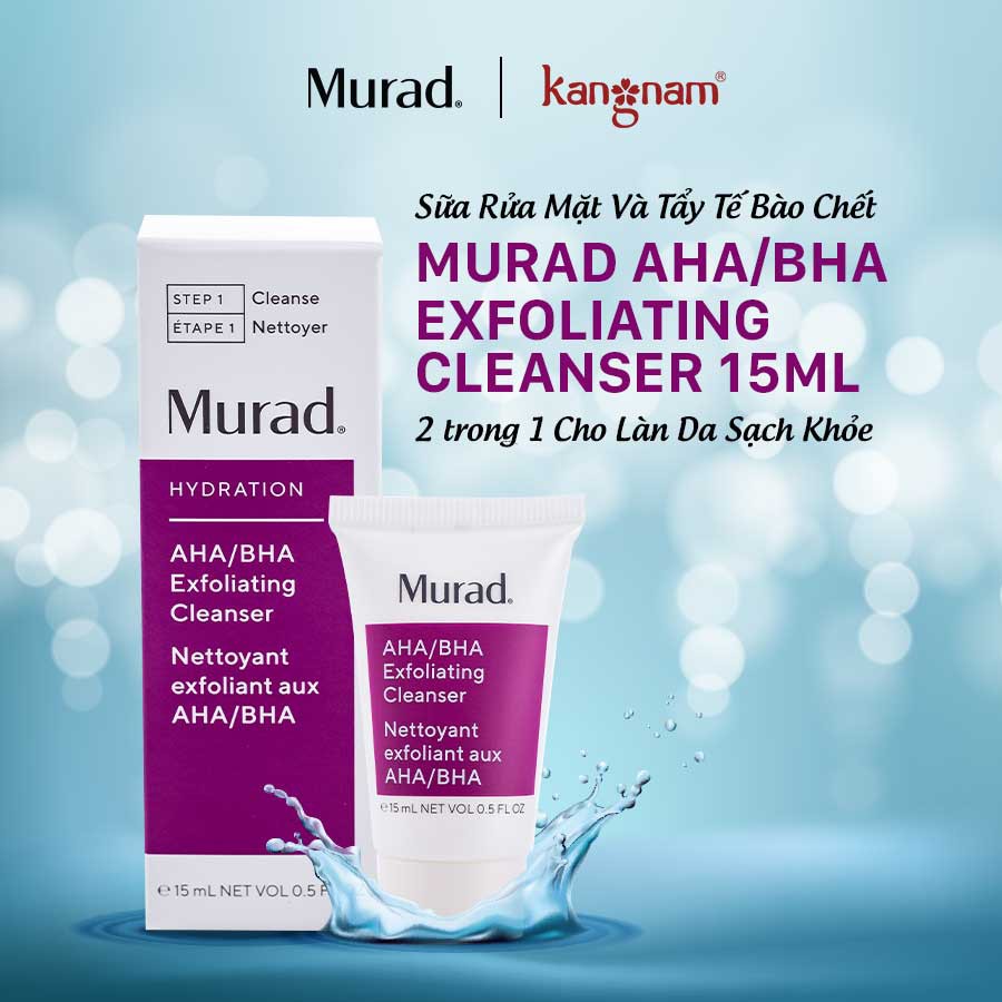 Sữa Rửa Mặt Và Tẩy Tế Bào Chết Murad AHA/BHA Exfoliating Cleanser 15ml