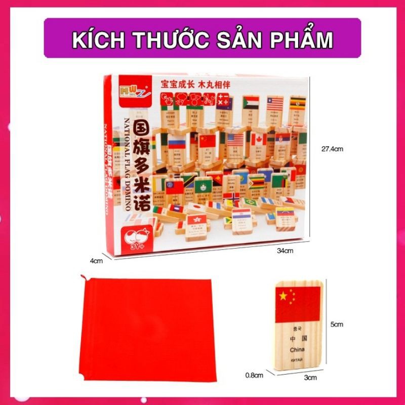 Domino 100 Lá Cờ Các Quốc Gia Các Nước Trên Thế Giơi_SK127_Đồ chơi thông minh_Mockids