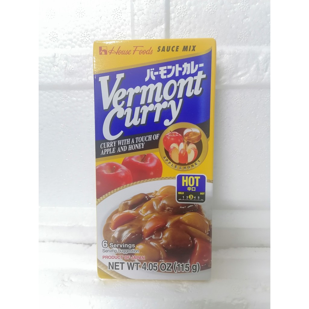 (115g - HOT) Viên xốt cà ri cô đặc cay đậm Nhật Bản HOUSE Vermont Curry