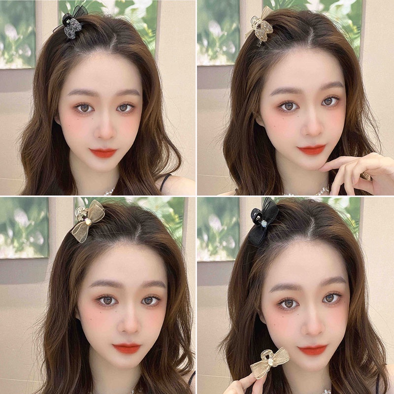 Kẹp Tóc Lưới Hình Nơ Đính Đá