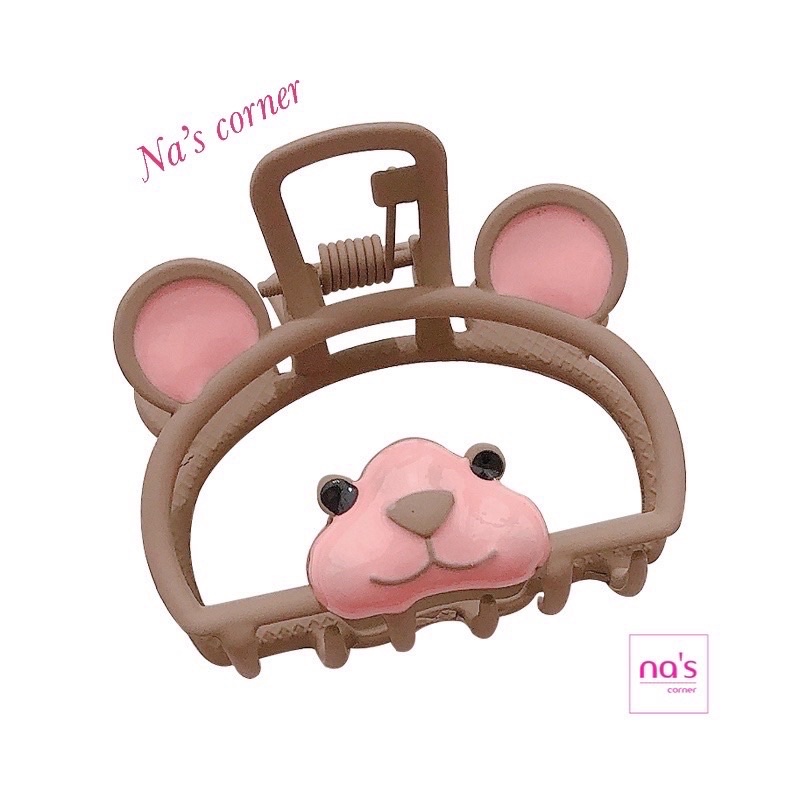 Gấp tóc gắp gấu nâu mèo kitty cherry đỏ kim loại bền