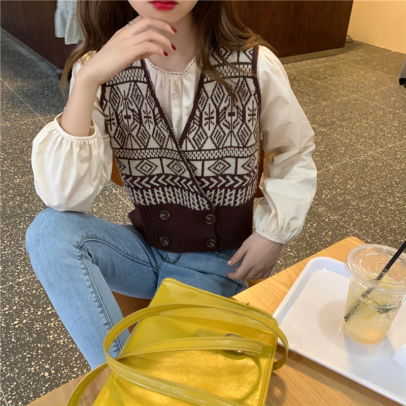 Áo Khoác Len Cổ Chữ V Phong Cách Hàn Quốc Cá Tính Thời Trang Cho Nữ