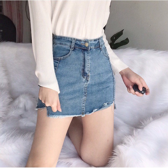 Chấn váy jean co giãn ( có quần trong) -Hàng nhập khẩu | BigBuy360 - bigbuy360.vn