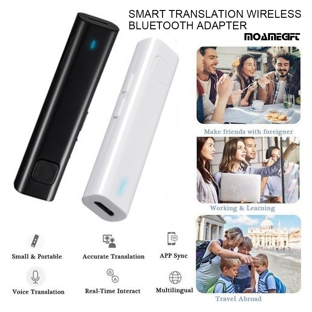 moamegift 1Pc Voice Instant Portable Multi-Language Bluetooth Audio Translator Earphone