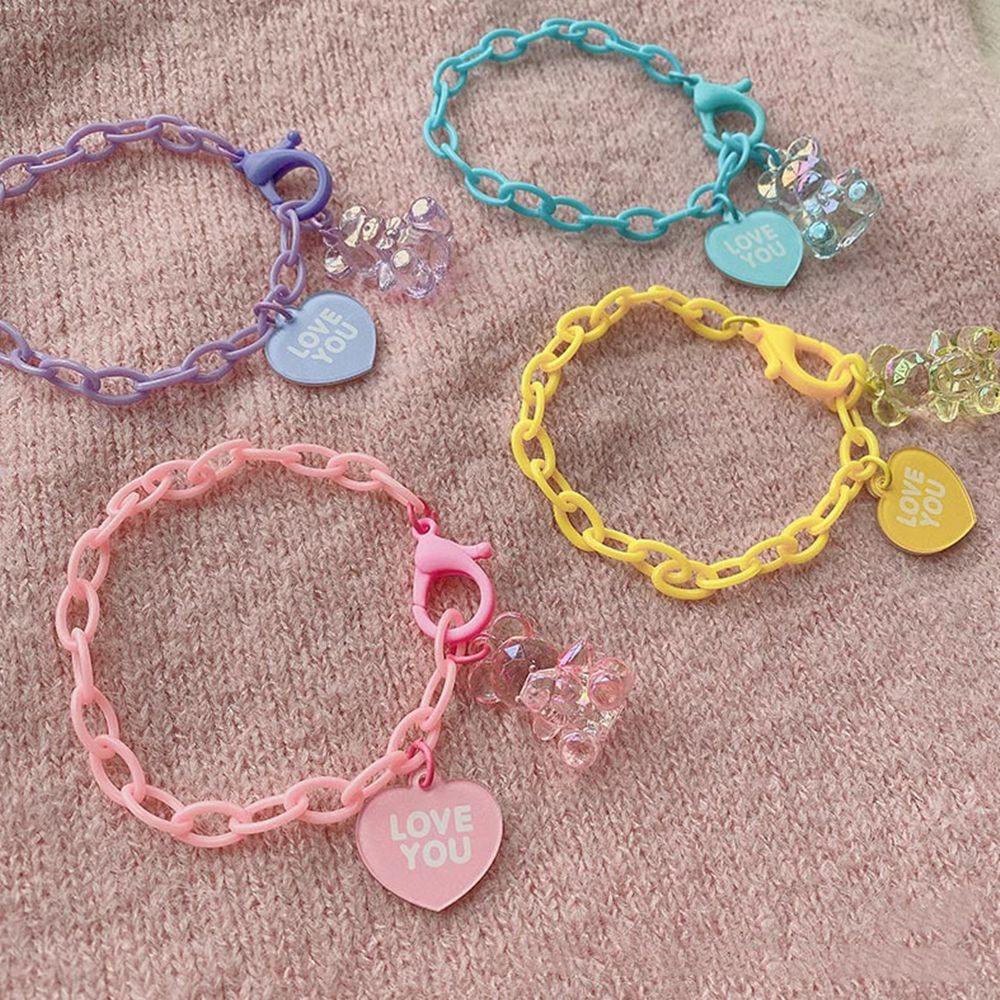 Vòng Tay Mặt Hình Gấu Nhiều Màu Dễ Thương Cho Nữ