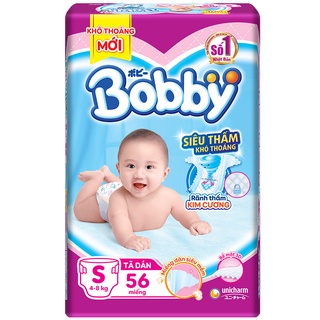 Tã dán bobby size s cho bé từ 4kg - 8kg 56 miếng