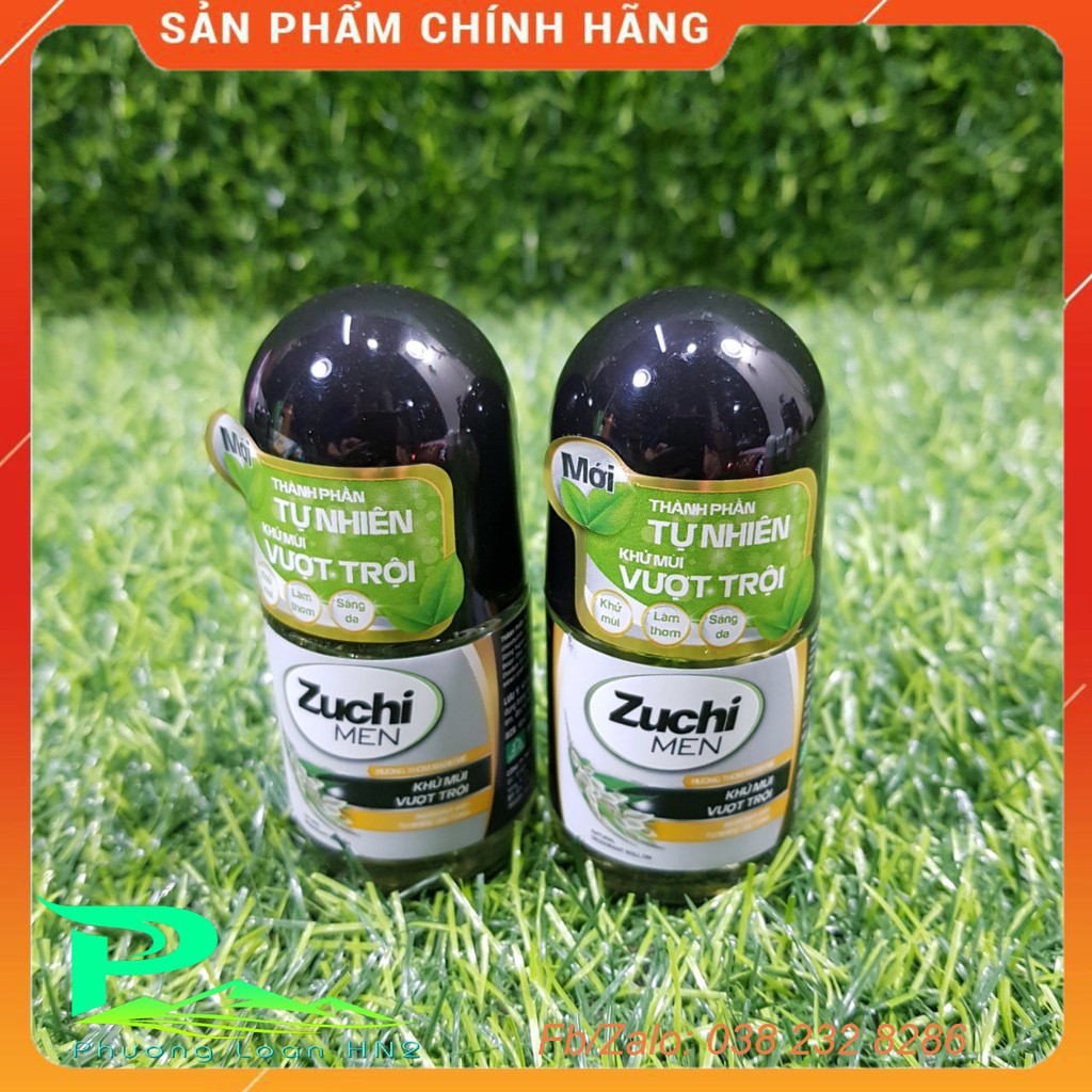 Combo 2 lọ Lăn khử mùi Zuchi nam - nữ lọ 25ml, Lăn khử mùi thảo dược Zuchi Hoa Linh