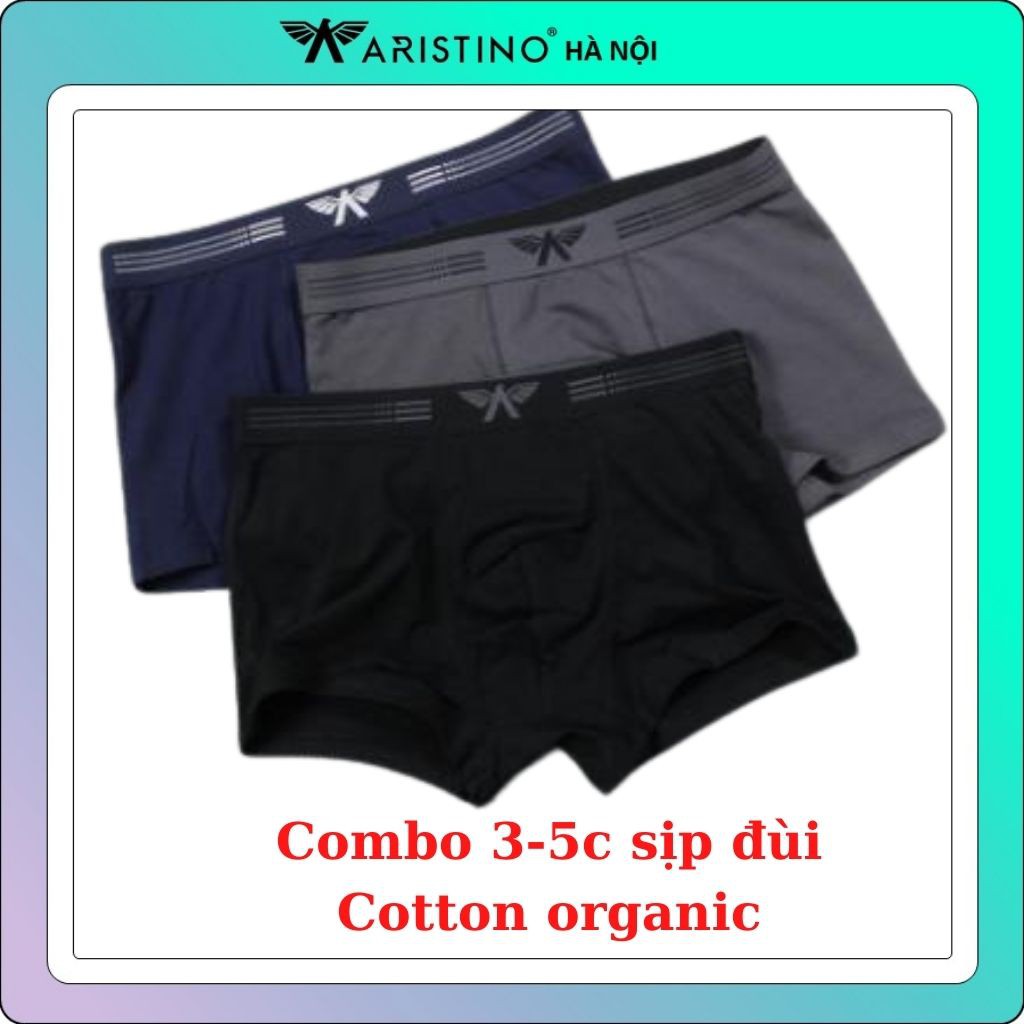 Combo 3-5 chiếc quần sịp boxer ARISTINO cotton organic ABX056