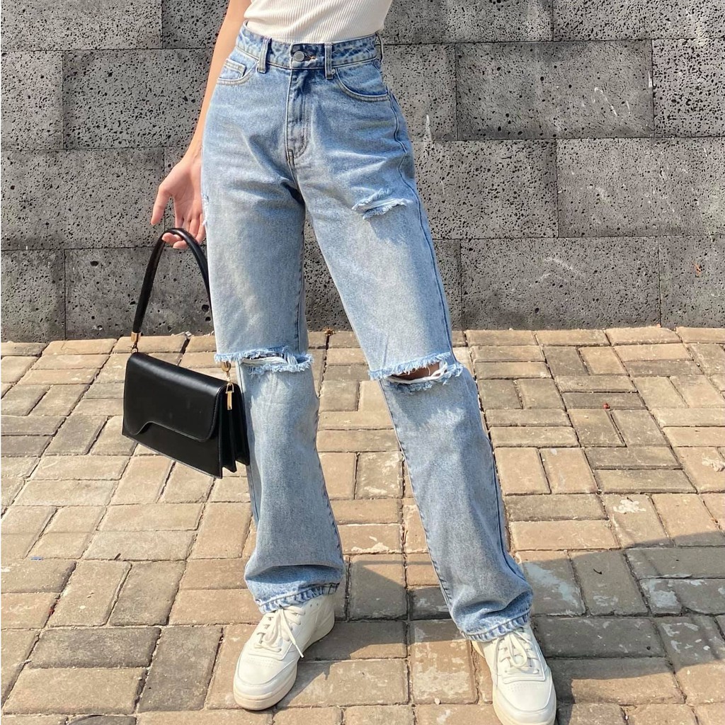 Là min - Quần Jeans Rách Gối