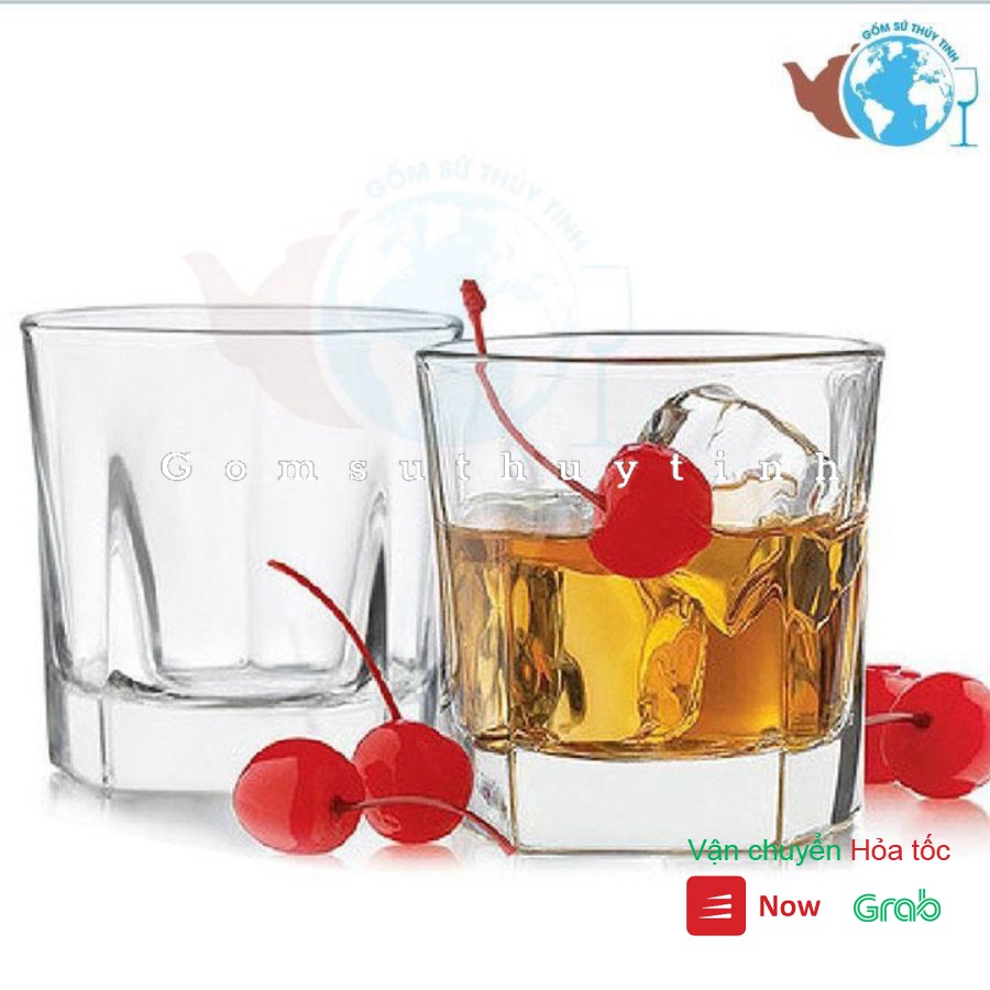 Bộ 6 ly thủy tinh 5 góc vuông uống trà đá - ly 5 GÓC TRẮNG cao cấp