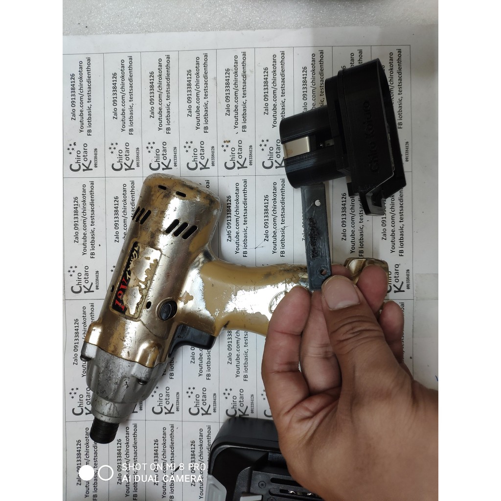 Đế chuyển chân khoan, vit evalue, e-Value, my-Value, myValue 12V dạng đút sang dùng hộp pin cài Makita