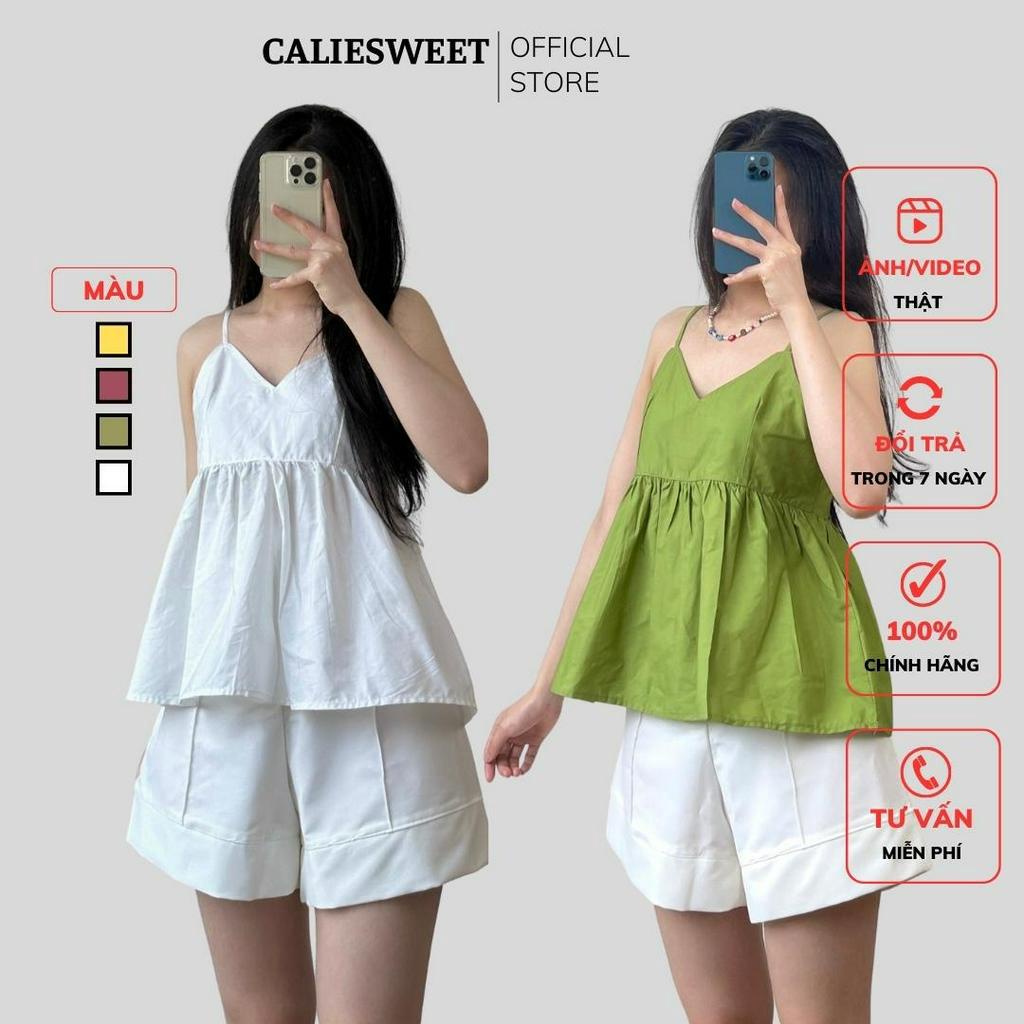 Áo 2 dây babydoll Caliesweet áo 2 dây thoáng mát ngày hè năng động thời trang