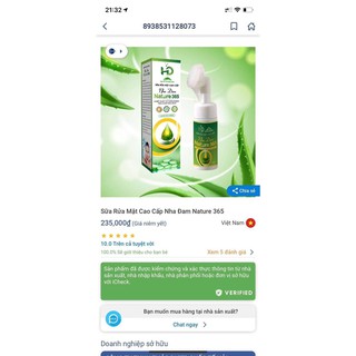 sữa rửa mặt cao cấp nha đam