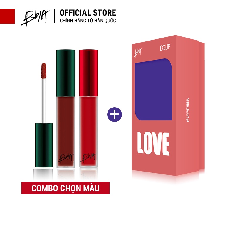 Combo Asia Red - 1 son kem lì Asia Edition 5g+1 son kem lì ver 7 5g+Hộp quà tặng 2g - Bbia Official Store