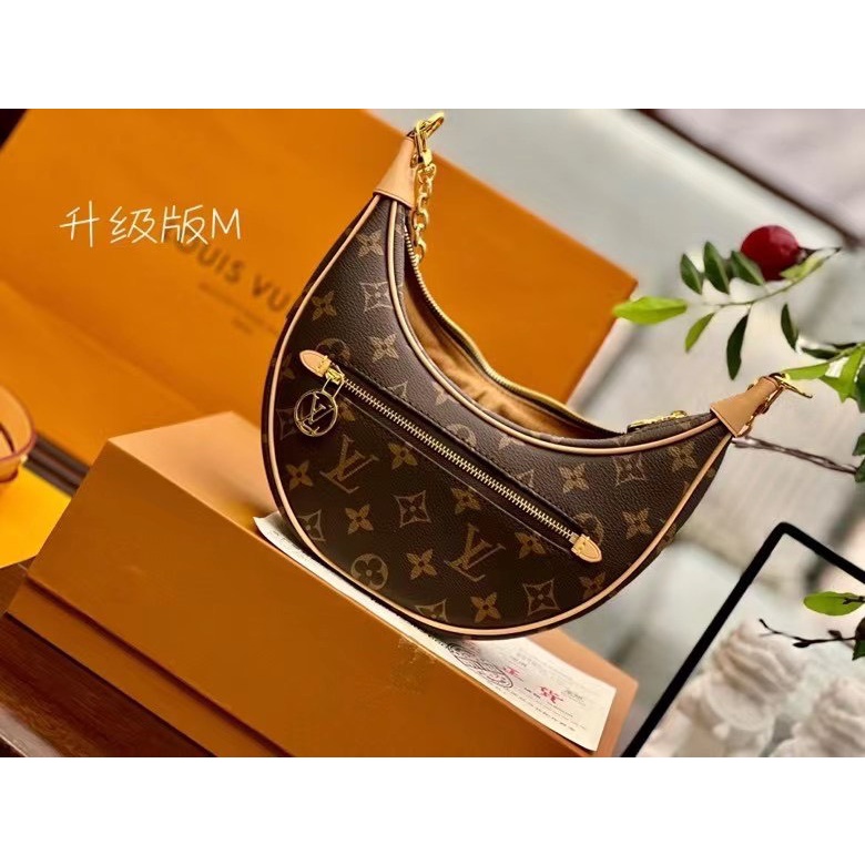 Túi lv kẹp nách dáng thuyền kèm dây đeo chéo hàng fullbox nam châm