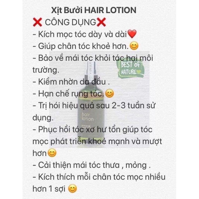 [TẶNG CỘT TÓC]Xịt bưởi vijully kích mọc tóc tinh dâu bưởi vijully | BigBuy360 - bigbuy360.vn