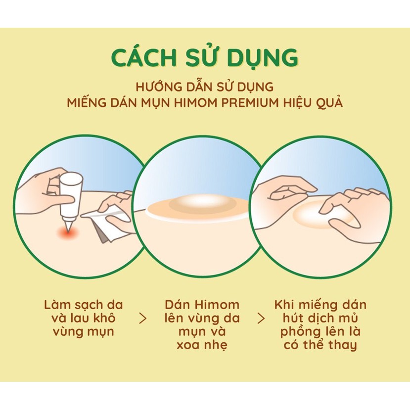 Miếng dán mụn Hàn Quốc duy nhất có thành phần lô hội Himom -hút mủ, hết mụn, sạch thâm hộp 3 vỉ x 12 nốt