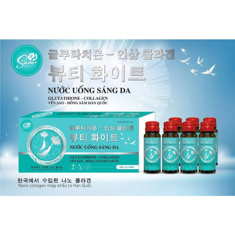 Nước uống collagen yến sào hồng sâm Hàn quốc, siêu trắng