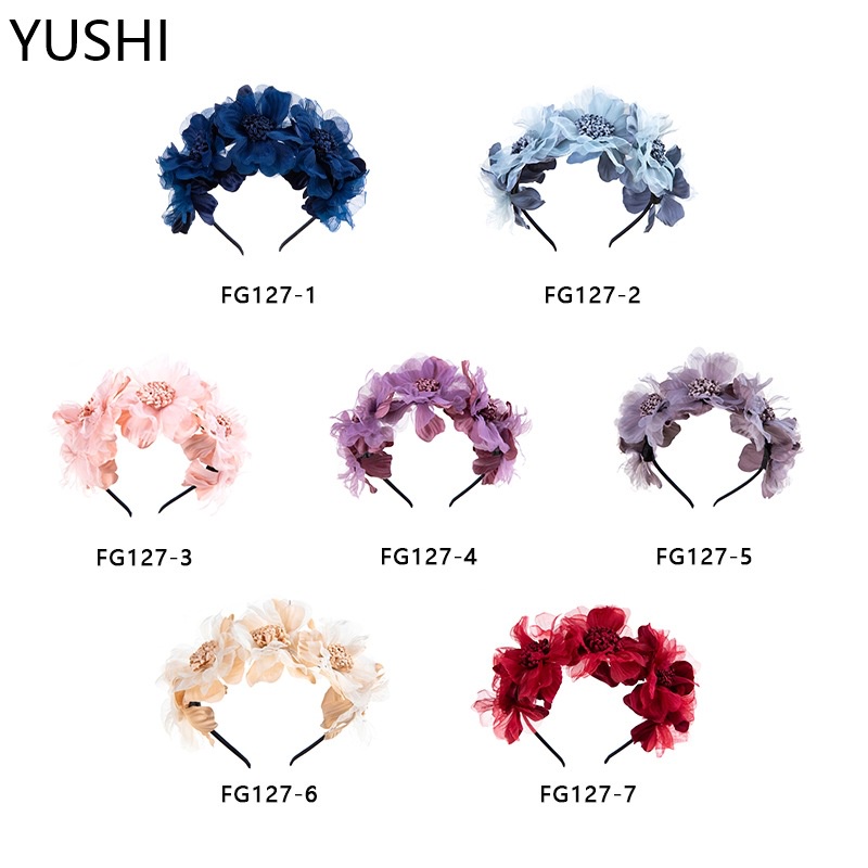 Băng Đô Cài Tóc Đính Hoa Giả 4 Màu Sắc Sáng Tạo Dành Cho Bé Gái