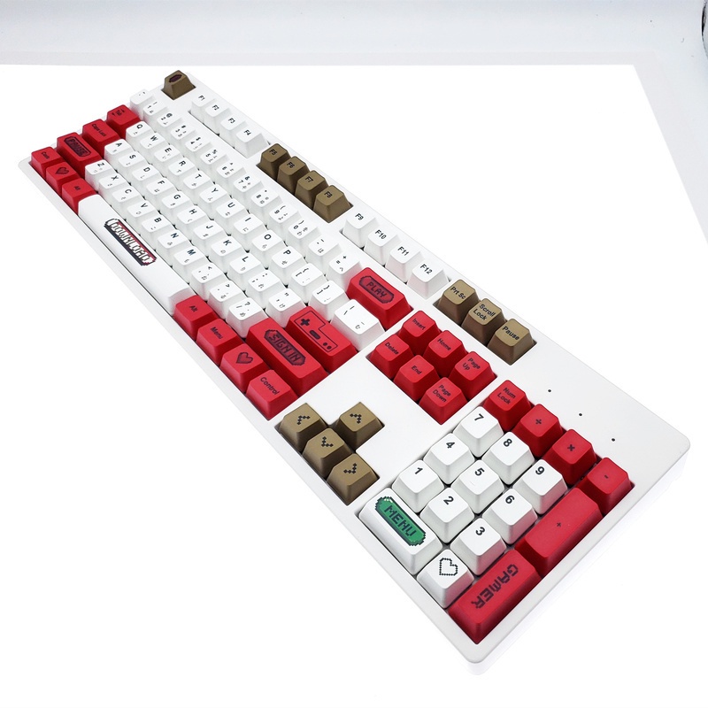 Keycap bàn phím cơ PBT nhuộm thăng hoa cho bàn phím 108/104/87/61 phím OEM cá tính chủ đề hoạt hình trò chơi