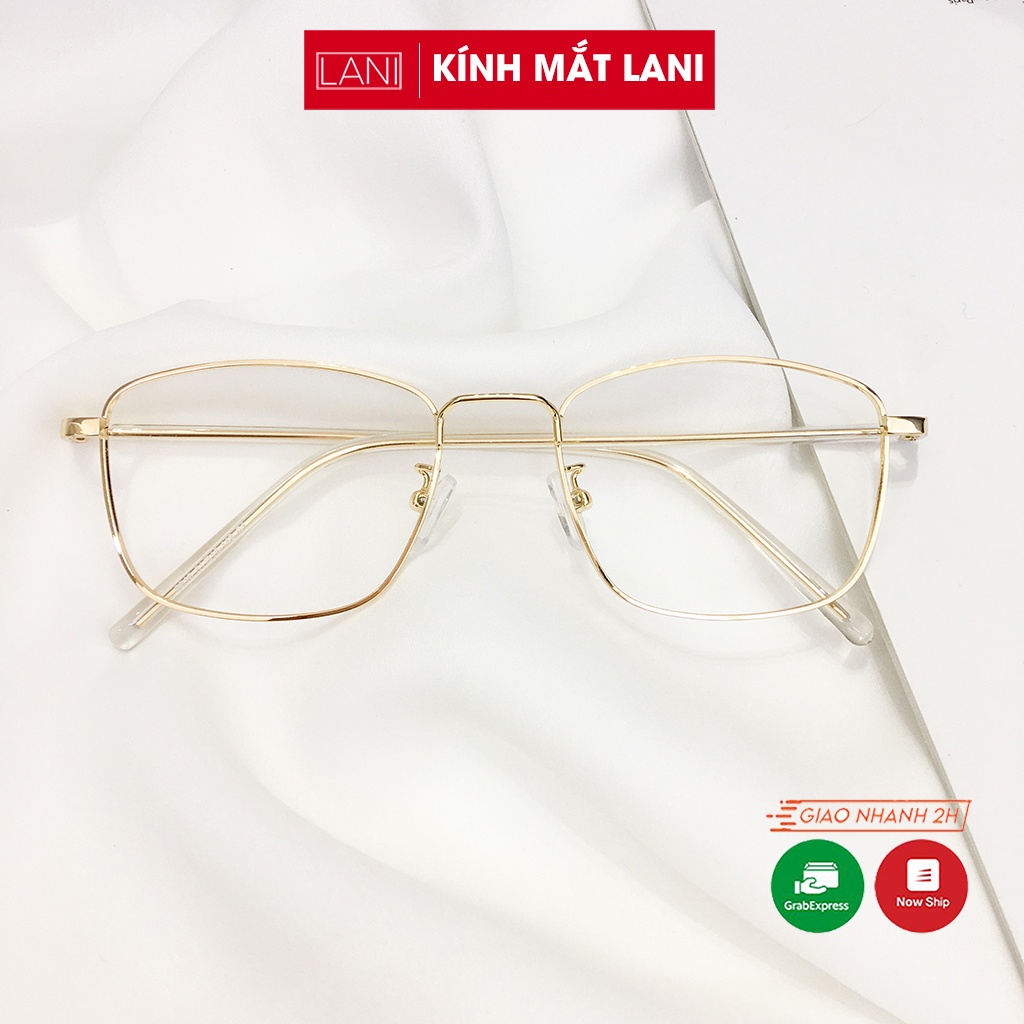 Gọng kính cận nam nữ dáng chữ nhật kim loại mảnh nhẹ nhàng nhiều màu LANI 8818