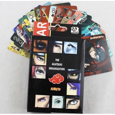 Bộ bài tây poker NARUTO AIKATSUKI tú lơ khơ 52 lá khác nhau hộp ảnh hình anime manga