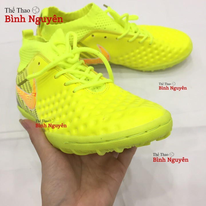 Giày đá bóng Cổ thun Khâu đế Đinh thấp size 38-43 Vàng chanh (2029)