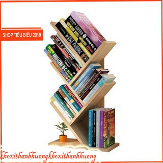 Giá sách 5 tầng hình xương cá kệ gỗ ép cao cấp siêu tiện lợi