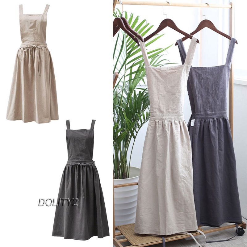[Dolity2] Tạp Dề Cotton Lanh Retro Nhật Bản Mặc Thường Ngày Cho Quán Cà Phê / Nấu