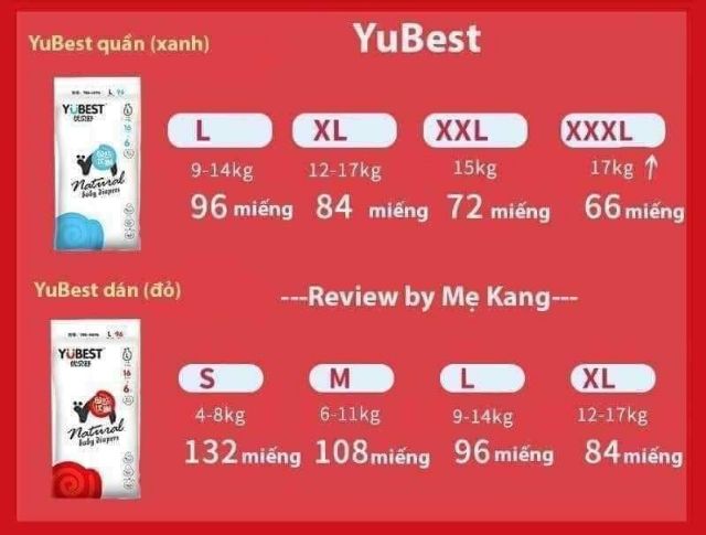 Bỉm dán youbest natural / youbest Angel  S132 M108 L90