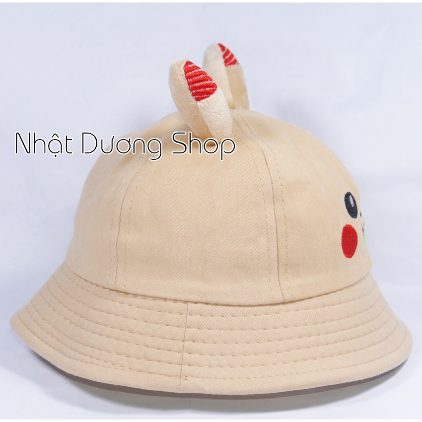 Mũ rộng vành trẻ em hình Pikachu dễ thương - Vàng, Đỏ, Kem, Hồng chất liệu vải nhung cao cấp rất đẹp cho bé