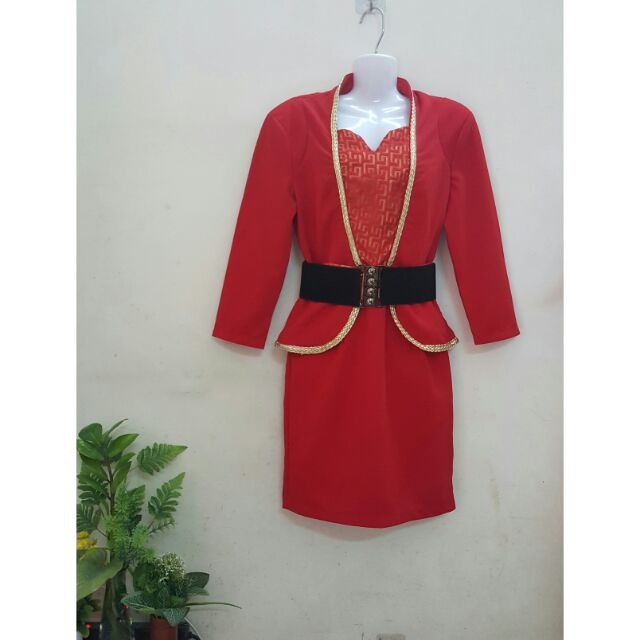 Đầm Peplum viền vàng đẹp