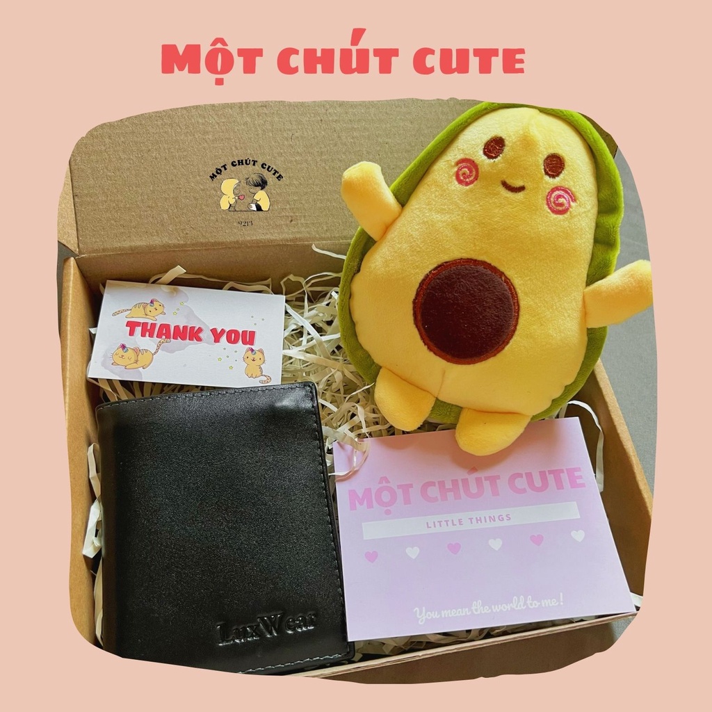 Set quà tặng Ví nam,bơ,thiệp tặng sinh nhật, Valentine, 6/4 dành cho bố, anh trai, người yêu - Một chút cute Shop