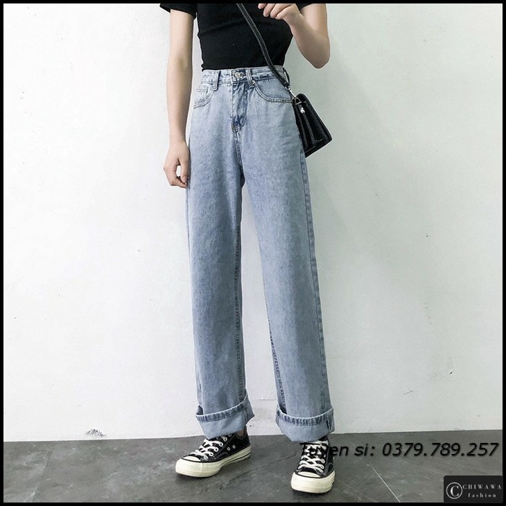 [Sỉ] Quần jean nữ baggy giá rẻ TA04